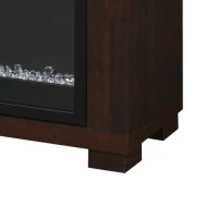 HOMCOM 43.75" W x 31.5" H Electric Fireplace Mantel TV Stand, Media Console Center Cabinet with Two Shelves and Remote Control, Brown(m-16)