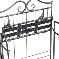 Outsunny 3-Tier Metal Folding Plant Stand Storage Unit Indoor Outdoor(m-9)