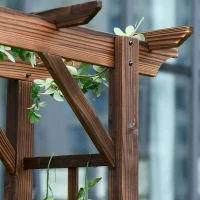 Outsunny 85" Wooden Garden Arbor for Wedding and Ceremony, Outdoor Garden Arch Trellis for Climbing Vines, Fir Wood, Carbonized Color(m-10)