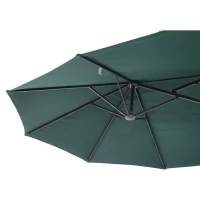 Outsunny 15ft Outdoor Twin Patio Umbrella Garden Double-Sided Market Parasol Sun Shelter with Crank Green(m-8)
