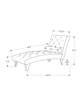 Monarch Upholstered Plush Tufted Faux Velvet Chaise Lounge with Cylinder Pillow - Taupe(m-4)