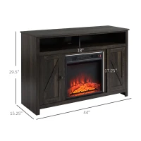 HOMCOM Electric Fireplace TV Stand for TV's up to 50" Flat Screen, Living Room Media Entertainment Console with Doors, Shelves, Cable Hole, Espresso(m-3)