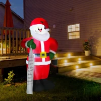 HOMCOM 8ft Christmas Inflatable Santa Claus with Toy List, Outdoor Blow-Up Yard Decoration with LED Lights Display(m-8)