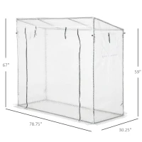 Outsunny 79" x 29" x 66" Walk-in Garden Greenhouse Patio Hot House with Durable Steel Frame Outdoor Tomato Plant House White(m-3)