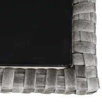 Outsunny 6 PCS Outdoor Patio Dining Table Sets All Weather PE Rattan Sofa Chair Furniture set Indoor Outdoor Backyard Garden with Cushions Khaqi(m-10)