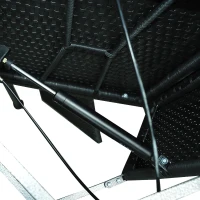 Outsunny Luxury Heavy-Duty Patio Swing Chair 2 Separated Seats Rattan Wicker Recliner Seat Garden Outdoor Canopy Cushion Steel, Black & Cream-white(m-8)