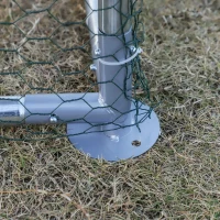 PawHut Large Chicken Coop Metal Chicken Run for Chickens with Waterproof and Anti-UV Cover, Flat Shaped Walk in Fence Cage Hen House for Outdoor and Yard Farm Use, 1.26" Dia, 9' x 24.9' x 6.5'(m-13)