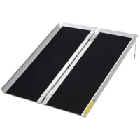 HOMCOM 3' Aluminum Double Folded Wheelchair Ramp W/ Carry Handle Lightweight(m-2)