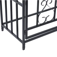 Outsunny 81" Metal Garden Arbor with Double Doors, Locking Gate, Climbing Vine Frame with Heart Motifs, Arch for Wedding, Bridal Party Decoration, Grey(m-8)