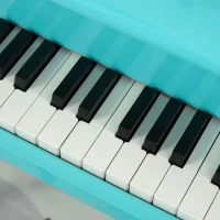 HOMCOM Modern Kids Piano 30 Keys Set of 2 Mini Toy for Child Grand Piano with Music Stand and Bench - Green(m-12)