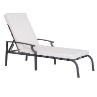 Outsunny Outdoor Lounge Chaise Chair Recliner Garden Patio Furniture W/Cushion(m-2)