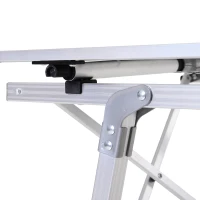 Outsunny 35" Portable Camping Table Lightweight Outdoor Picnic Table with Work Surface and Adjustable Height(m-11)
