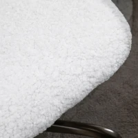HOMCOM Faux Fur Home Office Chair, Accent Swivel Desk Chair, Makeup Vanity Seat with Adjustable Height, White(m-15)