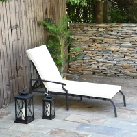 Outsunny Outdoor Lounge Chaise Chair Recliner Garden Patio Furniture W/Cushion(m-1)