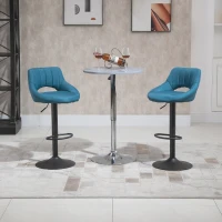 HOMCOM Modern Bar Height Chairs, Set of 2, Adjustable Swivel Round Metal Base, Elegant Design for Kitchen, Bar, Dining(m-1)