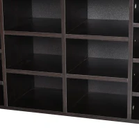 HomCom Upholstered Shoe Entryway Bench Rack with Comfortable PU Cushion Bench & Flexible Shelving Options, Brown(m-17)