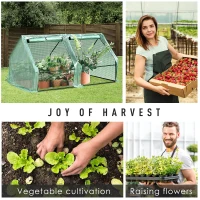 Outsunny 6' x 3' x 3' Mini Greenhouse with Zippered Doors & Roll-up Windows, Portable Plant Hot House with Durable PE Cover, Water Resistant, UV Protected for Outdoor Flowers, Vegetables, Green(m-4)