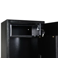 HomCom 56" Steel Electronic 5 Rifle Gun Security Cabinet w/Digital Keypad, Keys,Padded Interior- Black(m-7)