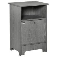 PawHut Pet Feeder Station Dog and Cat Food Storage Feeding Station Food Cabinet Pet Storage Organizer Grey(m-2)