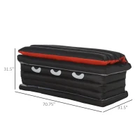 HOMCOM 6'  Halloween Inflatable Vampire Emerging Coffin LED Lights Indoor Outdoor Decoration(m-3)