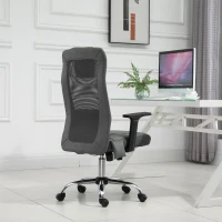 Vinsetto Mesh Office Chair with Rechargeable Electric Vibration Massage Lumbar Rocking, with Pillow, Wheels - Grey(m-9)
