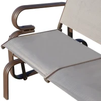 Outsunny Double Seat Glider Garden Bench Rocking Chair Porch Furniture Patio Swing Lounger(m-10)
