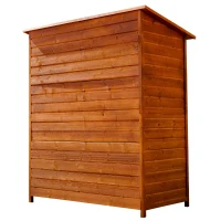 Outsunny 54.75''x29.5''x63'' Garden Storage Shed Asphalt Roof Wooden Timber Double Door Utility Storage House w/ Movable Shelf & Fixed Fittings, Natural(m-8)