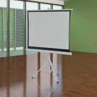 HOMCOM 120" Portable Tripod Projector Screen Pull-up Home Office Foldable Stand(m-1)