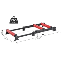 Soozier Length Adjustable Bike Roller Trainer Indoor Cycling Resistance Exercise Fitness Machine Home Gym Portable Red(m-3)