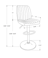 Monarch 2 Piece Contemporary PU Leather Vertical Ribbed Seat Chrome Base Hydraulic Lift Swivel Barstool Chair Set - White Finish(m-4)