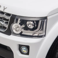Aosom Compatible 12V Battery-powered Kids Electric Ride On Car Landrover Discovery 4 Toy with Parental Remote Control Music Lights MP3 Suspension Wheels for 3-6 Years Old White(m-10)