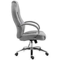 Vinsetto Office Chair Ergonomic Design Linen Surface Foam Padded w/ Adjustable Height & Armrest Gray(m-7)