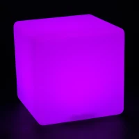 HOMCOM 16" RGB Led Cube Light Waterproof Rechargeable Adjustable Color Changing Tesseract Mood Lamp With Remote Control(m-11)