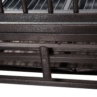 PawHut 42" Heavy Duty Dog Crate Metal Cage Kennel with Lockable Wheels, Double Door and Removable Tray, Brown(m-14)