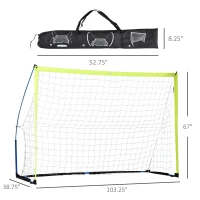 Soozier 8.6ft Soccer Net Kids Mini Soccer Goal All Weather PE Training Netting with Carry Bag for Football Practice Teens Adults Outdoor Sport Activity(m-3)