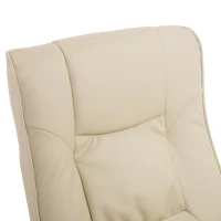 HomCom Ergonomic Faux Leather Lounge Armchair Recliner And Ottoman Set - Cream White(m-15)