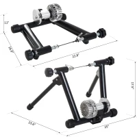 Soozier Indoor Magnetic Bike Trainer Exercise Bicycle Stand Foldable w/ Front Wheel Block Black(m-3)