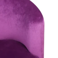 Qaba Velvet Kids Armchair Kids Furniture with Armrest, Plastic Legs - Purple(m-7)