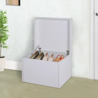 HOMCOM Ample Capacity Shoe Cabinet Box Bench w/ Drawers Particleboard White(m-1)