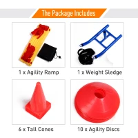 Soozier Speed Agility Sports Training Kit Ladder Hurdles Cones Marker Sled All Sports Athletic Exercise(m-2)