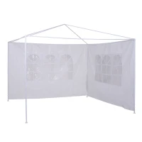 Outsunny 2pc 9.6'L x 6.3'H Canopy Gazebo Side Panel Party Tent Outdoor Shelter Side Panel Wall with Straps White(m-3)