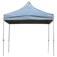 Outsunny 10' x 15' Pop Up Canopy Gazebo with 3-Level Adjustable Height, Wheeled Roller Bag, UV Fighting Roof, Grey(m-9)