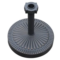 Outsunny 17.5" Round Umbrella Base Heavy Duty Outdoor Parasol Stand Holder 42lbs Rust-Free Decorative Bronze(m-4)