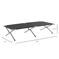 Outsunny Folding Camping Cot Portable Outdoor Sleeping Bed w/ Carrying Bag Black(m-3)