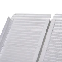 HOMCOM 5' Foldable Handicap Ramp for Home, Steps, Doorways, Aluminum Portable Wheelchair Ramp, Textured Threshold Ramp, Silver(m-8)