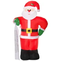 HOMCOM 8ft Christmas Inflatable Santa Claus with Toy List, Outdoor Blow-Up Yard Decoration with LED Lights Display(m-10)