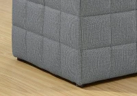Monarch Padded Linen-Look Tufted Cube Ottoman - Light Grey(m-3)