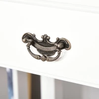 HOMCOM Study Writing Desk  Computer Table Workstation with Removable Shelf  4 Drawers  Wide Tabletop for Study  Office  Dorm  White(m-9)