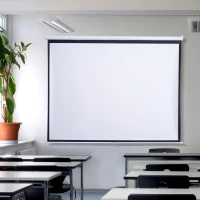 HOMCOM 100" Projector Screen Diagonal Manual Pull Down Projection Screen 4:3 16:9 Format Home Theater(m-1)