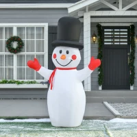 HOMCOM 6ft Christmas Inflatables Outdoor Decorations Glowing Snowman, Blow-Up Yard Christmas Decor with LED Lights Display(m-9)